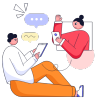 Illustration of a business team using the mblastr campaign platform
